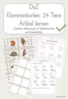 Vorschau - Arbeitsblätter - Heimische Tiere und Zootiere: Klammerkarten mit ABs - Deckblatt