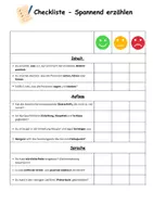 Vorschau - Arbeitsblätter - Checkliste - Spannend erzählen - Deckblatt