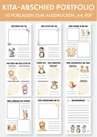 Vorschau - Anderer Materialtyp - Abschied Kita-Portfolio Vorlagen. Abschied Kindergarten-Portfolio. Vorlagen für Erzieherinnen. - Deckblatt