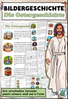 Vorschau - Arbeitsblätter - Bildergeschichte "Die Ostergeschichte" in drei Versionen - Religion / Deutsch / DaZ - Deckblatt