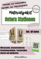 Vorschau - Stationenlernen - Stationenlauf zum Thema Ostern - Wirtschaft und Kommunikation - Deckblatt