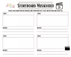 Vorschau - Arbeitsblätter - Storyboard - Eigenes Musikvideo - Deckblatt