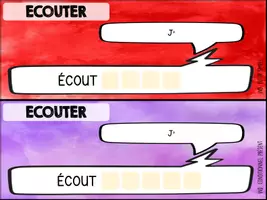 Aperçu - Cartes d'exercices - Conjugaison horizontale - ECOUTER - Page de couverture