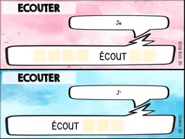 Aperçu - Cartes d'exercices - Conjugaison horizontale - ECOUTER - Page 1