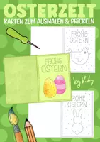 Vorschau - Mal- und Bastelvorlagen - Oster Karten zum Prickeln & Ausmalen - Kunstidee im Frühling & Ostern - Deckblatt