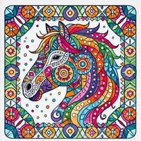 anteprima - Materiale per pittura e bricolage - Cavalli Mandala Disegni da colorare (50 illustrazioni da colorare) - Pagina di copertina