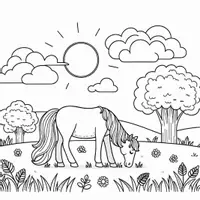 anteprima - Materiale per pittura e bricolage - Cavalli Disegni da colorare (50 illustrazioni da colorare) - Pagina 1