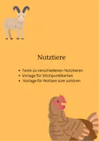 Vorschau - Arbeitsblätter - Nutztiere Texte und Aufgaben für ein Gruppenpuzzel - Deckblatt