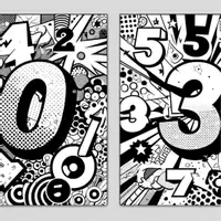 anteprima - Materiale per pittura e bricolage - Pop Art Numeri Disegni da Colorare 0-10 (11 Illustrazioni) - Pagina di copertina