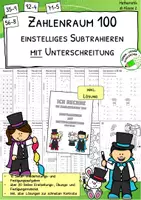 Vorschau - Stationenlernen - Materialpaket "Subtrahieren mit Übergang" - Zahlenraum 100 - Spiele und Übungsmaterial - Seite 1