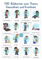 Aperçu - Présentation / Support pour le tableau - Allemand Bildkarten Deutsch I Gesundheit und Krankheiten - Page 1