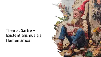 Vorschau - Arbeitsblätter - Sartre − Existentialismus als Humanismus | Präsentation - Deckblatt