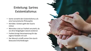 Vorschau - Arbeitsblätter - Sartre − Existentialismus als Humanismus | Präsentation - Seite 1