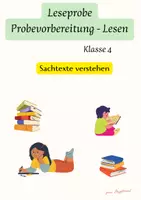 Vorschau - Arbeitsblätter - Leseprobe/Sachtexte verstehen Klasse 4 Probevorbereitung - Deckblatt