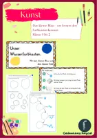 Vorschau - Mal- und Bastelvorlagen - Das kleine Blau_Farbkasten kennenlernen_Kunstprojekt_Klasse 1 - Deckblatt