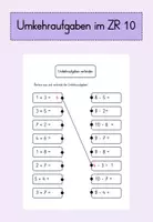 Vorschau - Arbeitsblätter - Umkehraufgaben im ZR 10 - Deckblatt