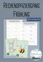 Vorschau - Arbeitsblätter - Rechenspaziergang Frühling - Schrittweise Addition - Deckblatt
