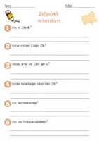 Vorschau - Arbeitsblätter - Zollpolitik Arbeitsblatt 7. & 8. Klasse Handelsbarrieren AB mit Lösungen - Seite 1