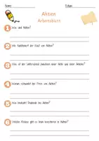 Vorschau - Arbeitsblätter - Aktien Arbeitsblatt (1) 7. & 8. Klasse Wertpapiere AB mit Lösungen - Seite 1