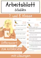 Vorschau - Arbeitsblätter - Schulden Arbeitsblatt 7. & 8. Klasse Verschuldung AB mit Lösungen - Deckblatt