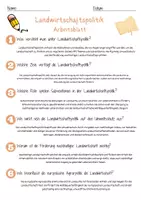 Vorschau - Arbeitsblätter - Landwirtschaftspolitik Arbeitsblatt 7. & 8. Klasse Agrarpolitik AB mit Lösungen - Seite 2