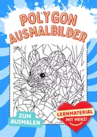 Vorschau - Mal- und Bastelvorlagen - Polygon Art geometrische Tiere Kunst Bilder Mandala ausmalen - Deckblatt
