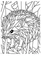 Vorschau - Mal- und Bastelvorlagen - Polygon Art geometrische Tiere Kunst Bilder Mandala ausmalen - Seite 3