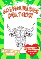 Vorschau - Arbeitsblätter - Polygone Tiere Kunst Polygon Art Bilder Mandala ausmalen - Deckblatt