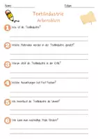 Vorschau - Arbeitsblätter - Textilindustrie Arbeitsblatt (1) 7. & 8. Klasse Modeindustrie AB mit Lösungen - Seite 1