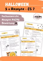 Vorschau - Arbeitsblätter - Rezepte, Halloween, Fachunterricht, Ernährung & Soziales 7 - Deckblatt