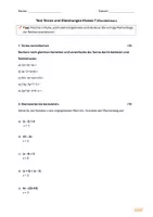 Vorschau - Arbeitsblätter - Mathe Test Terme berechnen und Gleichungen lösen Klasse 7 - Seite 1