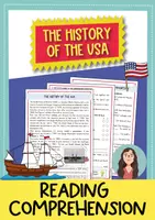 Προεπισκόπηση - Φύλλα εργασίας - History of the USA reading comprehension + grammar (English) / Ιστορία των ΗΠΑ Αναγνωστική κατανόηση + γραμματική (Αγγλικά) - Εξώφυλλο