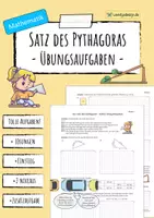 Vorschau - Arbeitsblätter - SATZ DES PYTHAGORAS - Übungsaufgaben - Deckblatt