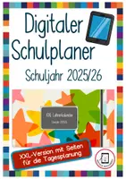 Vorschau - Lehrpläne/Lehrermaterial - Digitaler XXL Schulplaner / Unterrichtsplaner/ Lehrerkalender 2025/26 - Deckblatt