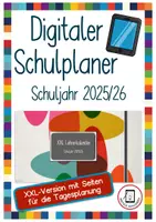 Vorschau - Lehrpläne/Lehrermaterial - Digitaler XXL Schulplaner / Lehrerkalender / Unterrichtsplaner 2025/26 - Deckblatt