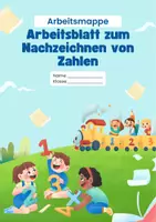 Vorschau - Mal- und Bastelvorlagen - Arbeitsblatt zum Nachzeichnen von Zahlen - Deckblatt
