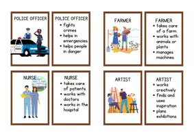 Vorschau - Fördermaterial/Inklusion - 40 Conversation cards notes jobs with description - Seite 1