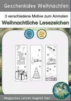 Vorschau - Mal- und Bastelvorlagen - Weihnachtliche Lesezeichen zum Anmalen - Deckblatt