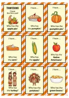 Προεπισκόπηση - Flashcards - Thanksgiving I have... Who has...? - Spiel (English) / Ημέρα των Ευχαριστιών έχω... Ποιος έχει...; - Παιχνίδι (Αγγλικά) - Σελίδα 1