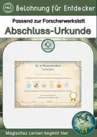 Vorschau - Anderer Materialtyp - Forscher-Werkstatt Abschluss-Urkunde – Perfekte Anerkennung für kleine Entdecker - Deckblatt