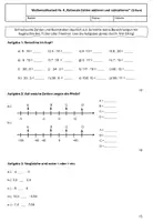 Vorschau - Klassenarbeiten - Mathearbeit Jahrgang 7: Rationale Zahlen addieren und subtrahieren - Seite 1