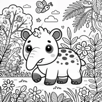 anteprima - Materiale per pittura e bricolage - Tapir Disegni da Colorare (50 Illustrazioni) - Pagina 1