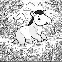 anteprima - Materiale per pittura e bricolage - Tapir Disegni da Colorare (50 Illustrazioni) - Pagina 3