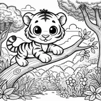 anteprima - Materiale per pittura e bricolage - Tigre Disegni da Colorare (50 Illustrazioni) - Pagina 1