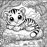 anteprima - Materiale per pittura e bricolage - Tigre Disegni da Colorare (50 Illustrazioni) - Pagina 3
