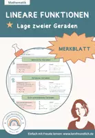 Vorschau - Merkblätter - Merkblatt Lineare Funktionen: Lage zweier Geraden (3 Fälle) - Deckblatt