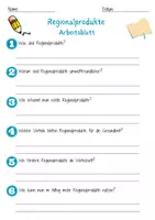 Vorschau - Arbeitsblätter - Regionalprodukte Arbeitsblatt 7. & 8. Klasse Lokale Wirtschaft AB mit Lösungen - Seite 1
