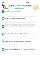 Vorschau - Arbeitsblätter - Öffentliche Verkehrsmittel Arbeitsblatt 7. & 8. Klasse Verkehrsinfrastruktur AB mit Lösungen - Seite 1