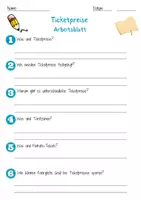 Vorschau - Arbeitsblätter - Ticketpreise Arbeitsblatt 7. & 8. Klasse Öffentliche Verkehrsmittel AB mit Lösungen - Seite 1