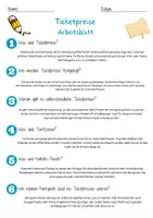 Vorschau - Arbeitsblätter - Ticketpreise Arbeitsblatt 7. & 8. Klasse Öffentliche Verkehrsmittel AB mit Lösungen - Seite 2